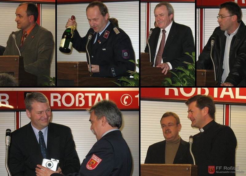 Bild 4 von 10 von links oben: Der Bürgermeister der Partnerstadt Thalheim René Kühn und Wehrleiter Frank Nittmann, Herr Sulzer von der Raiffeisenbank Roßtal, Herr Kern von der Sparkasse Fürth, Ralf Stini von der Fa. Jahn übergibt ein Geschenk an Kdt. Reiner W. und die Pfarrer Seidel und Zellsperger Bild 4 von 10 von links oben: Der Bürgermeister der Partnerstadt Thalheim René Kühn und Wehrleiter Frank Nittmann, Herr Sulzer von der Raiffeisenbank Roßtal, Herr Kern von der Sparkasse Fürth, Ralf Stini von der Fa. Jahn übergibt ein Geschenk an Kdt. Reiner W. und die Pfarrer Seidel und Zellsperger